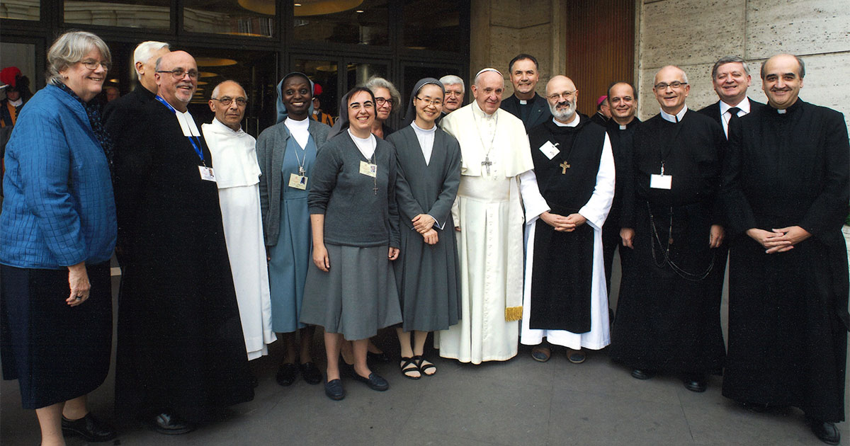 Brother Robert “Bob” Schieler in a group photo with the Pope. Brother Robert “Bob” Schieler in a group photo with the Pope.