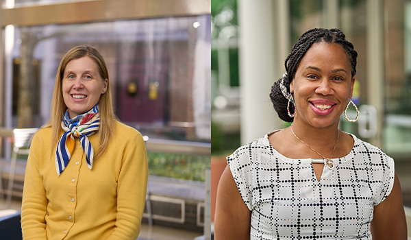 Joanne Woods, M.A. ’14, (left) and Candace Robertson-James, DrPH, MPH, (right) 