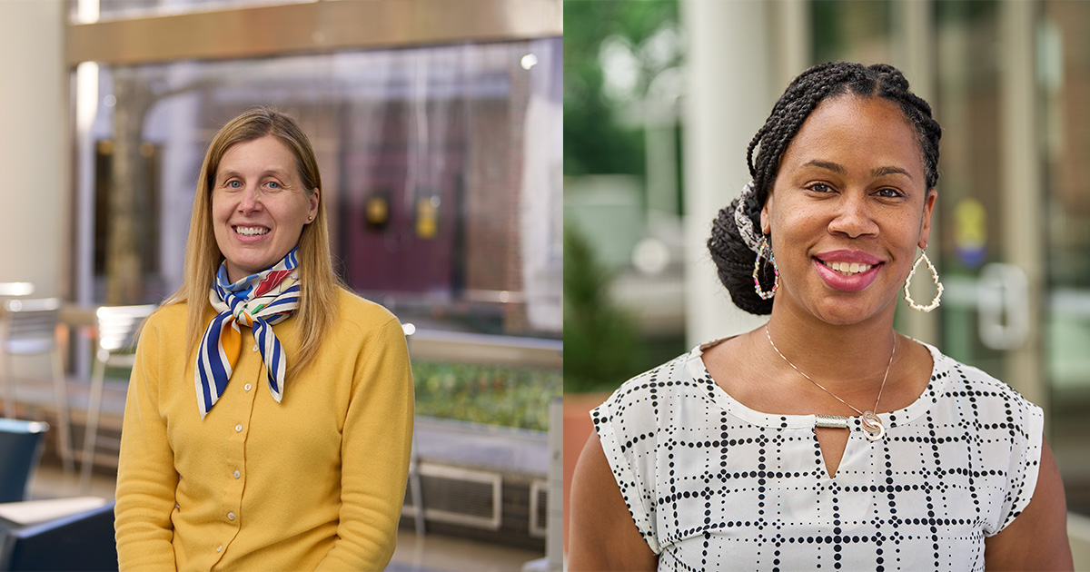 Joanne Woods, M.A. ’14 (left) and Candace Robertson-James, DrPH, MPH (right)