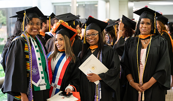 Image of six La Salle students posing for a photo.