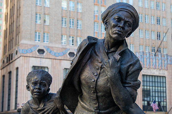 Located at City Hall, the City of Philadelphia Office of Arts, Culture, and the Creative Economy is hosting Harriet Tubman – The Journey to Freedom by Wofford Sculpture Studio through March 31. Photo courtesy of Albert Lee.