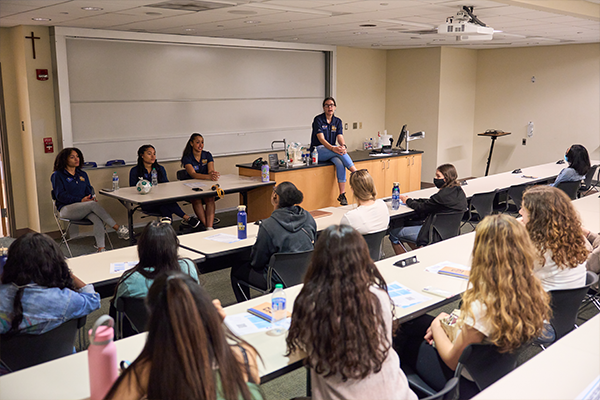 Image of La Salle Admission Counselors speaking with future La Salle Explorers.