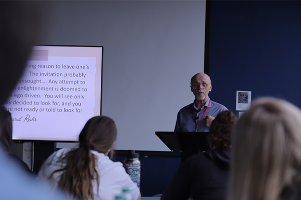 Brother Robert Schieler, F.S.C., ’72, Ed.D., gives a presentation to VEGA participants. All photos courtesy of LS Media.