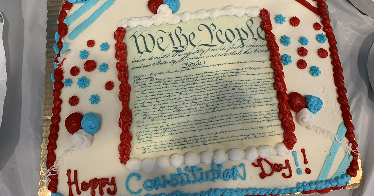 The birthday cake at La Salle's 2024 Constitution Day event. 