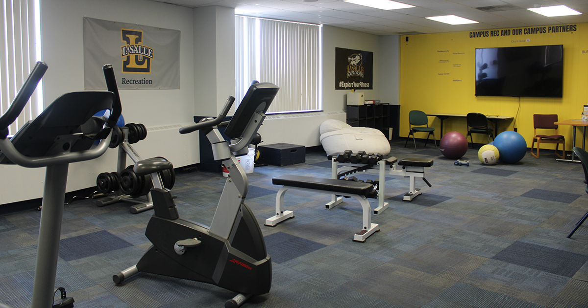 La Salle Recreation's fitness and meeting room on the third floor of the Union