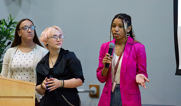 Students in La Salle’s Early Achievement Program (LEAP) were participating in the Creative Minds Innovative Competition, a new course in the dual enrollment college readiness initiative. 