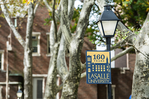 Image of the La Salle University "160 Years" sign.