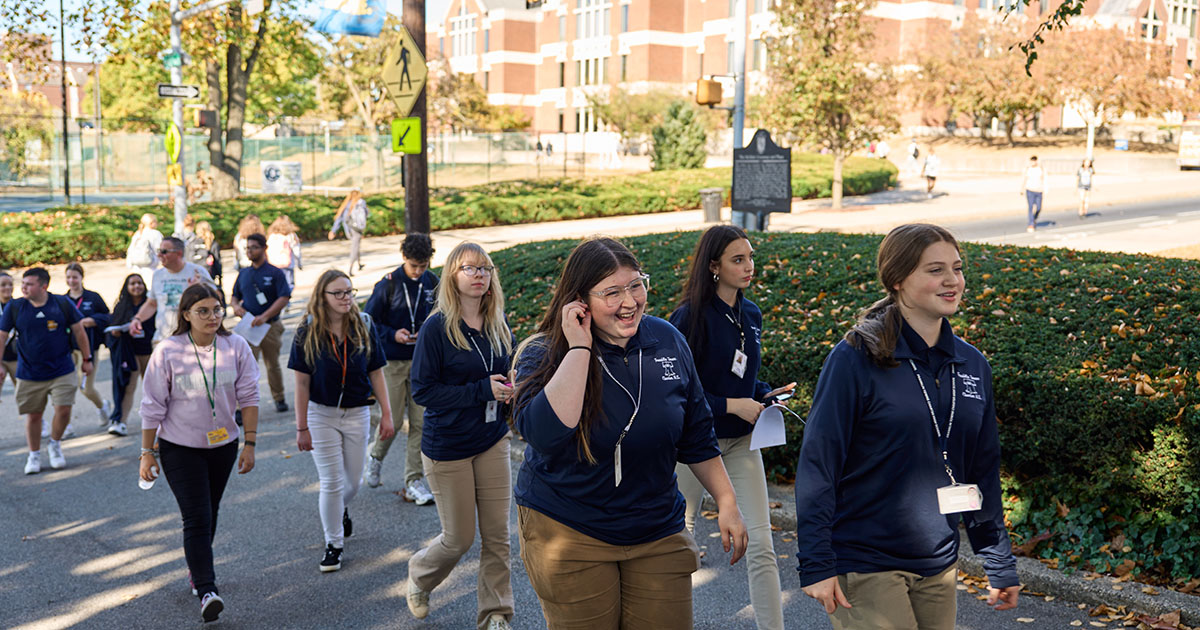 High school students in the LEAP program on campus at La Salle. 