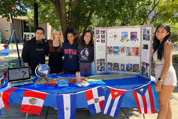 Students promoting Latin American culture on La Salle's campus.